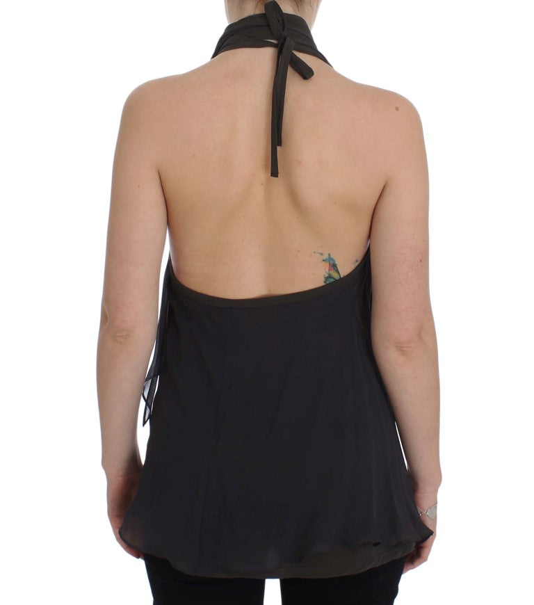 CORA GROPPO Grey Sleeveless T-Shirt for Women detail view