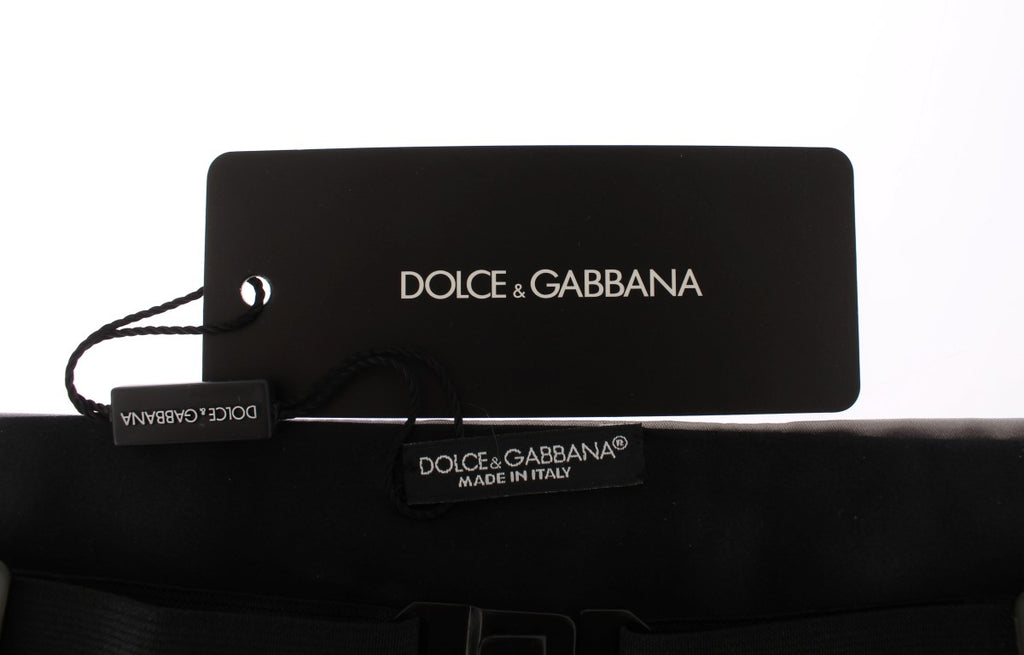 Dolce &amp; Gabbana Silberner breiter Seidenkummerbund