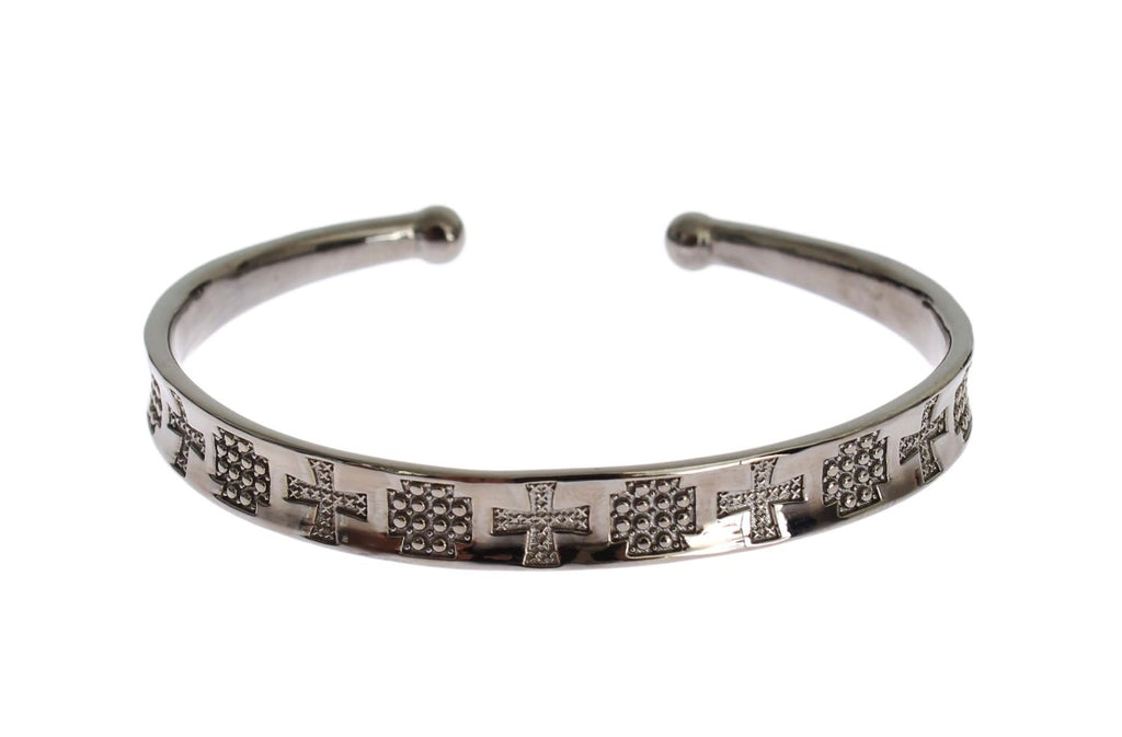 Bracelet jonc Nialaya en argent 925 rhodié gris