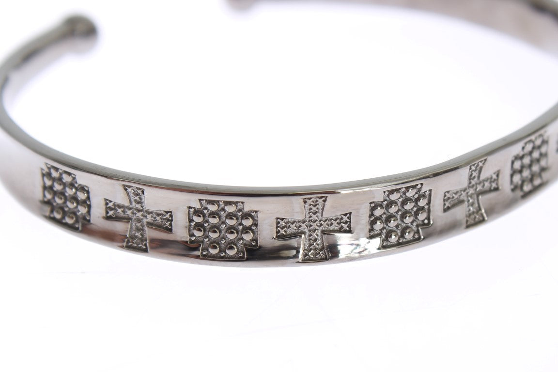 Bracelet jonc Nialaya en argent 925 rhodié gris
