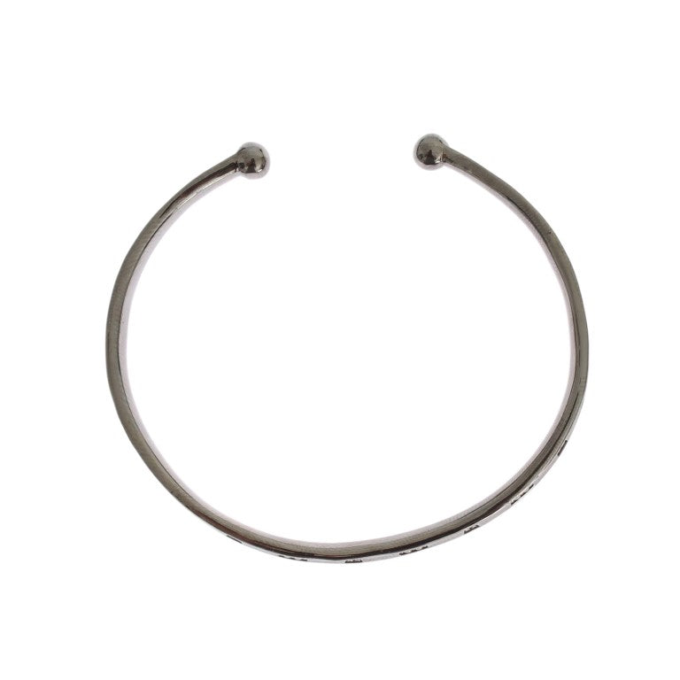 Bracelet jonc Nialaya en argent 925 rhodié gris