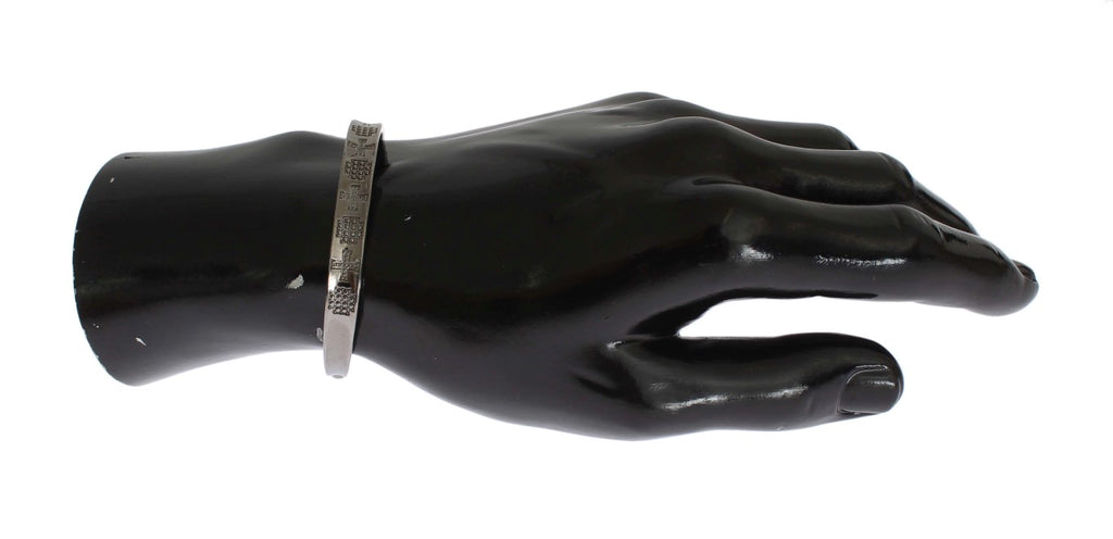 Bracelet jonc Nialaya en argent 925 rhodié gris