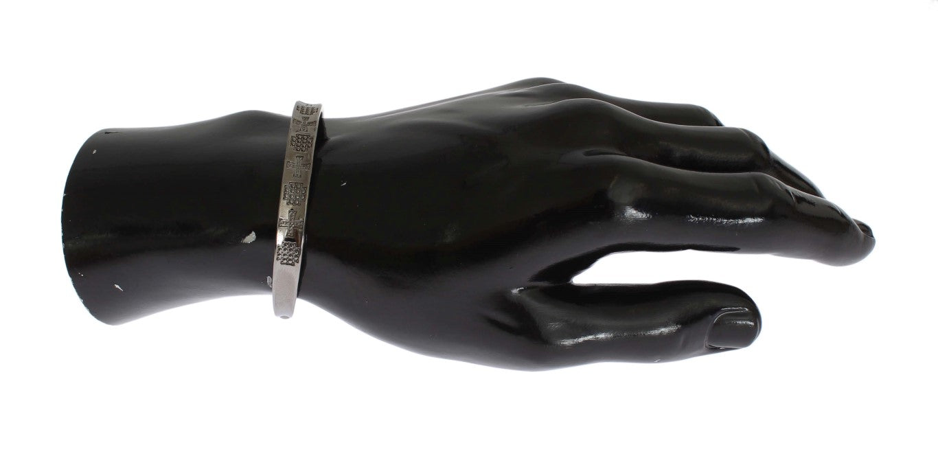 Bracelet jonc Nialaya en argent 925 rhodié gris
