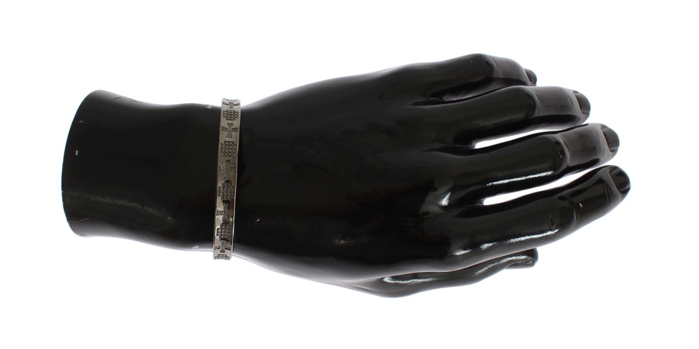 Bracelet jonc Nialaya en argent 925 rhodié gris
