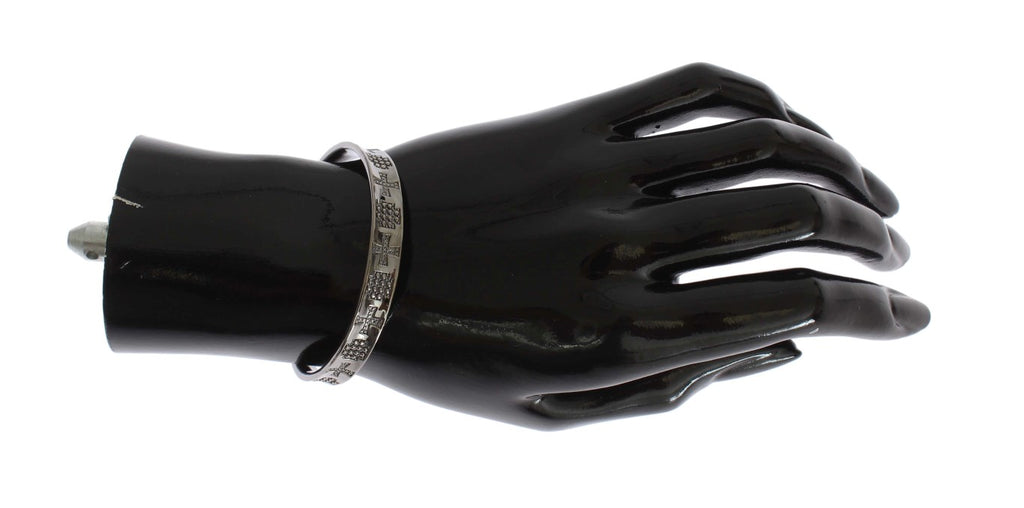 Bracelet jonc Nialaya en argent 925 rhodié gris