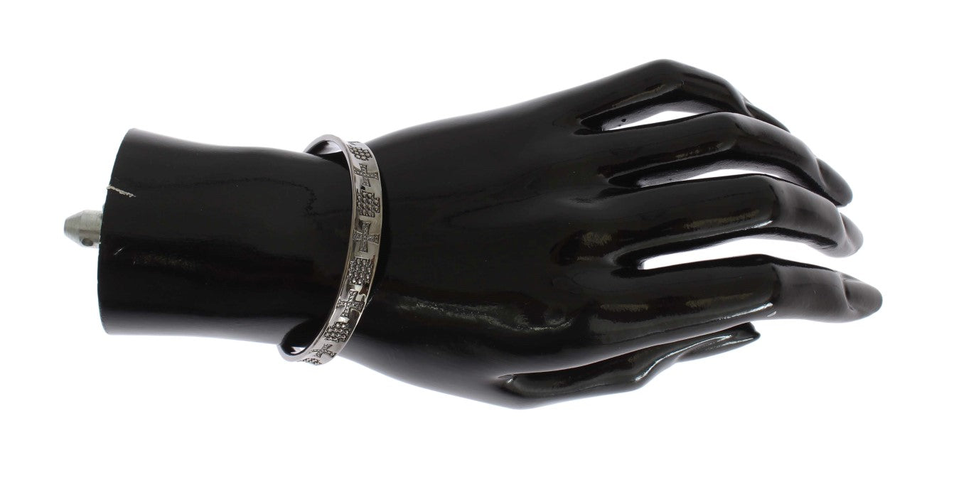 Bracelet jonc Nialaya en argent 925 rhodié gris