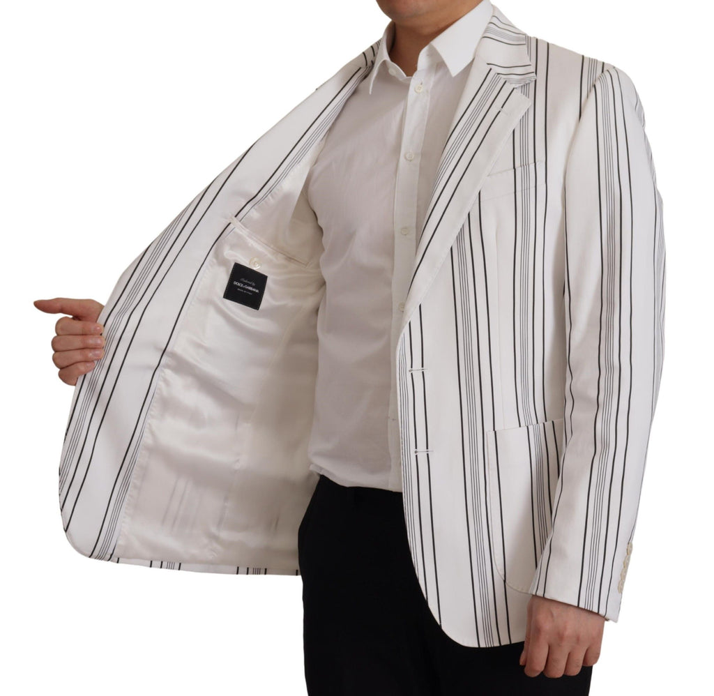 Blazer Dolce & Gabbana en coton à rayures blanches et simple boutonnage