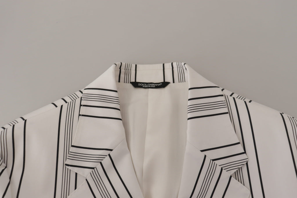 Blazer Dolce & Gabbana en coton à rayures blanches et simple boutonnage