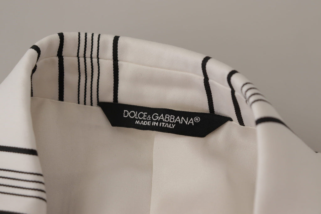 Blazer Dolce & Gabbana en coton à rayures blanches et simple boutonnage
