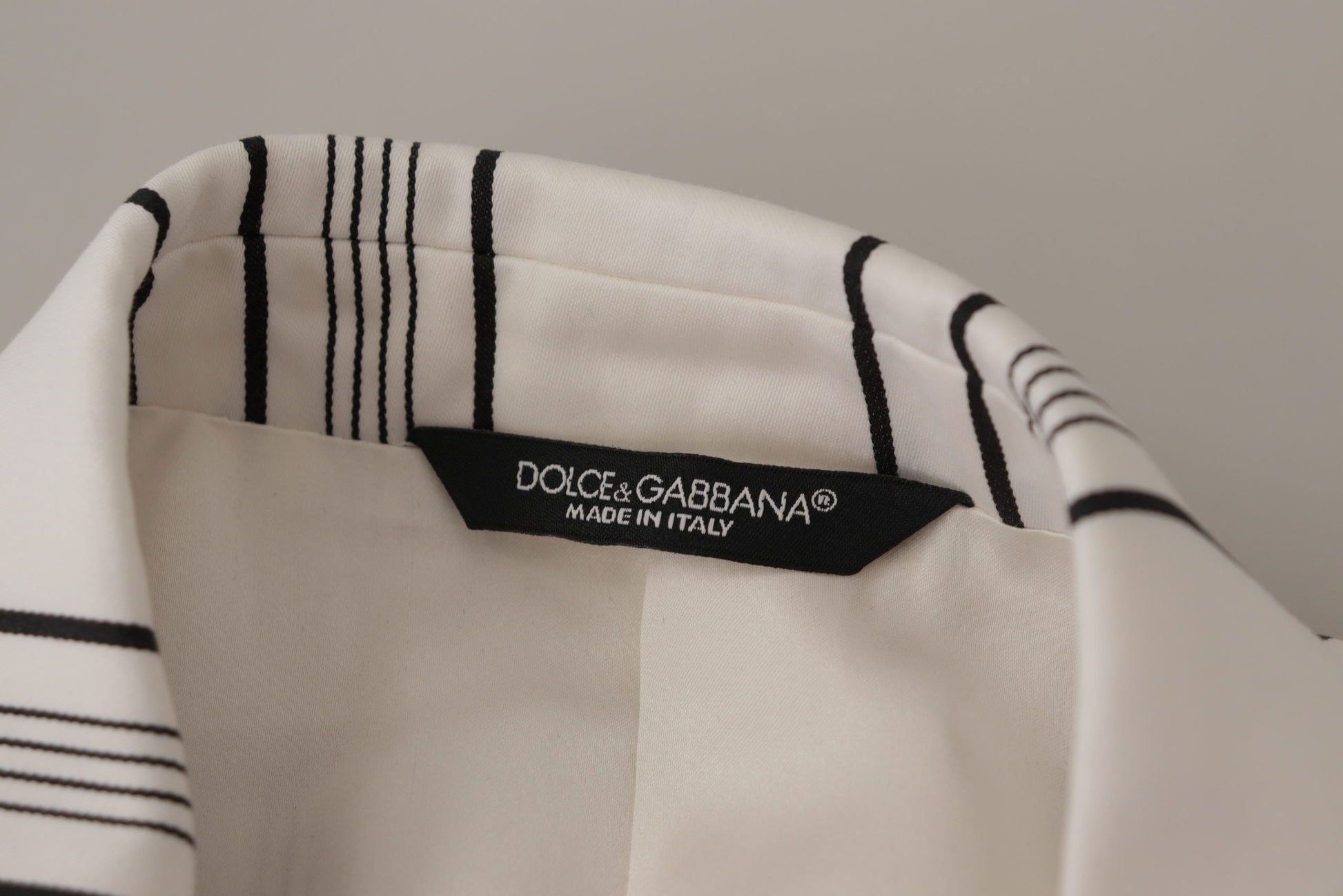 Blazer Dolce & Gabbana en coton à rayures blanches et simple boutonnage