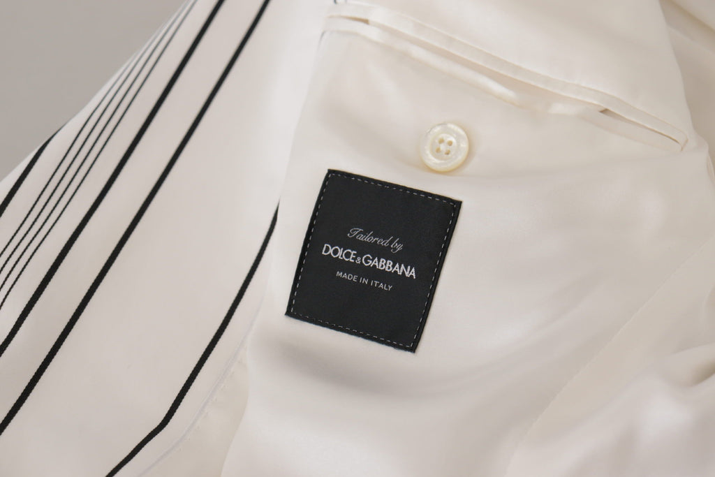 Blazer Dolce & Gabbana en coton à rayures blanches et simple boutonnage