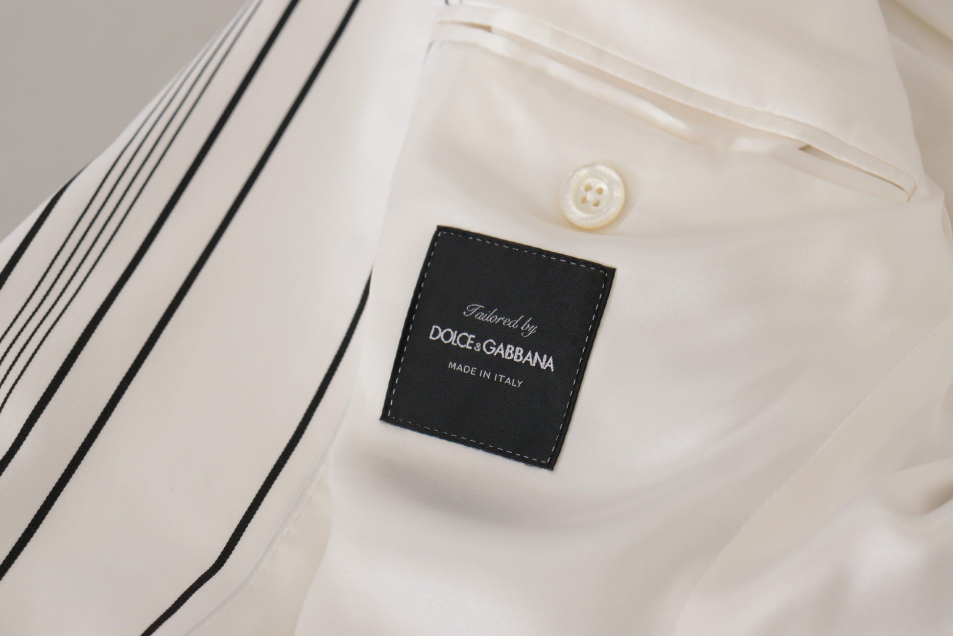 Blazer Dolce & Gabbana en coton à rayures blanches et simple boutonnage