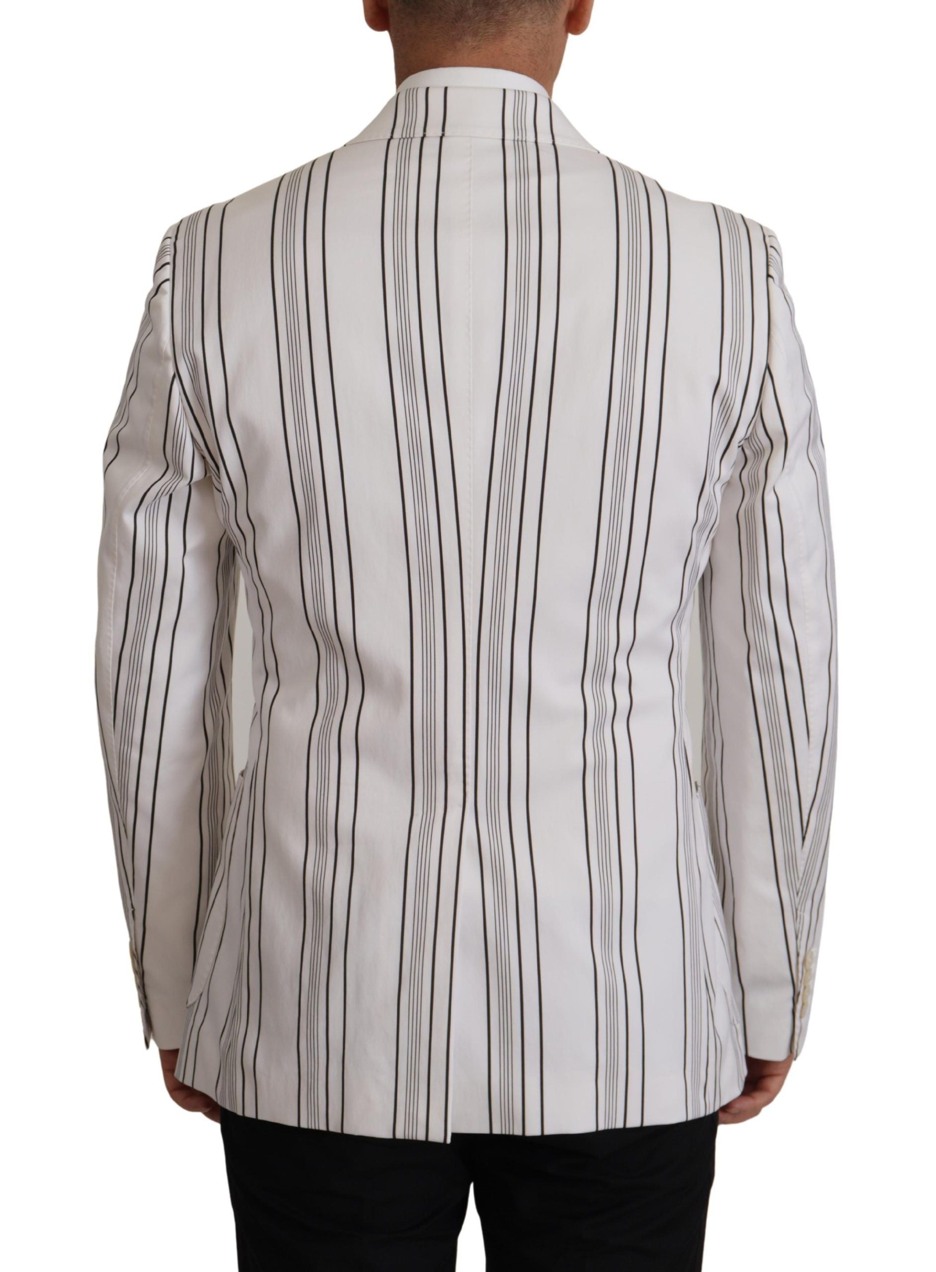 Blazer Dolce & Gabbana en coton à rayures blanches et simple boutonnage