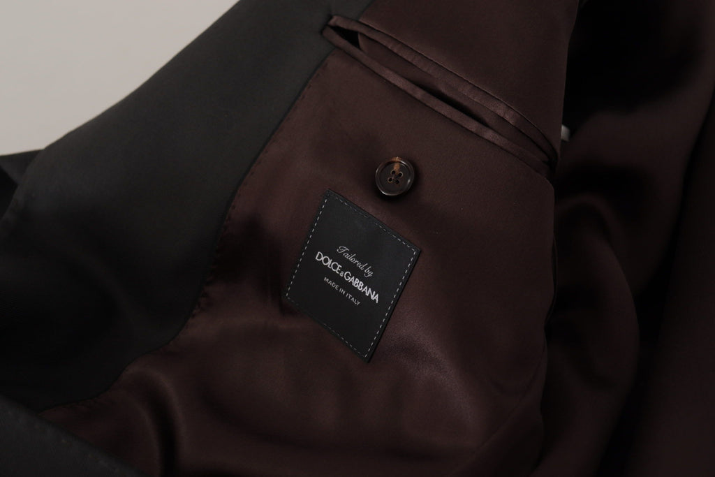 Veste blazer simple boutonnage en laine noire Dolce & Gabbana