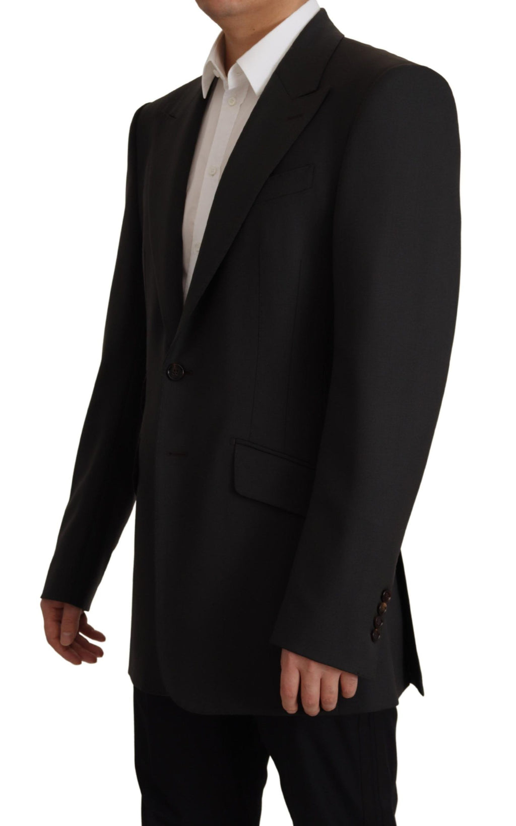 Veste blazer simple boutonnage en laine noire Dolce & Gabbana