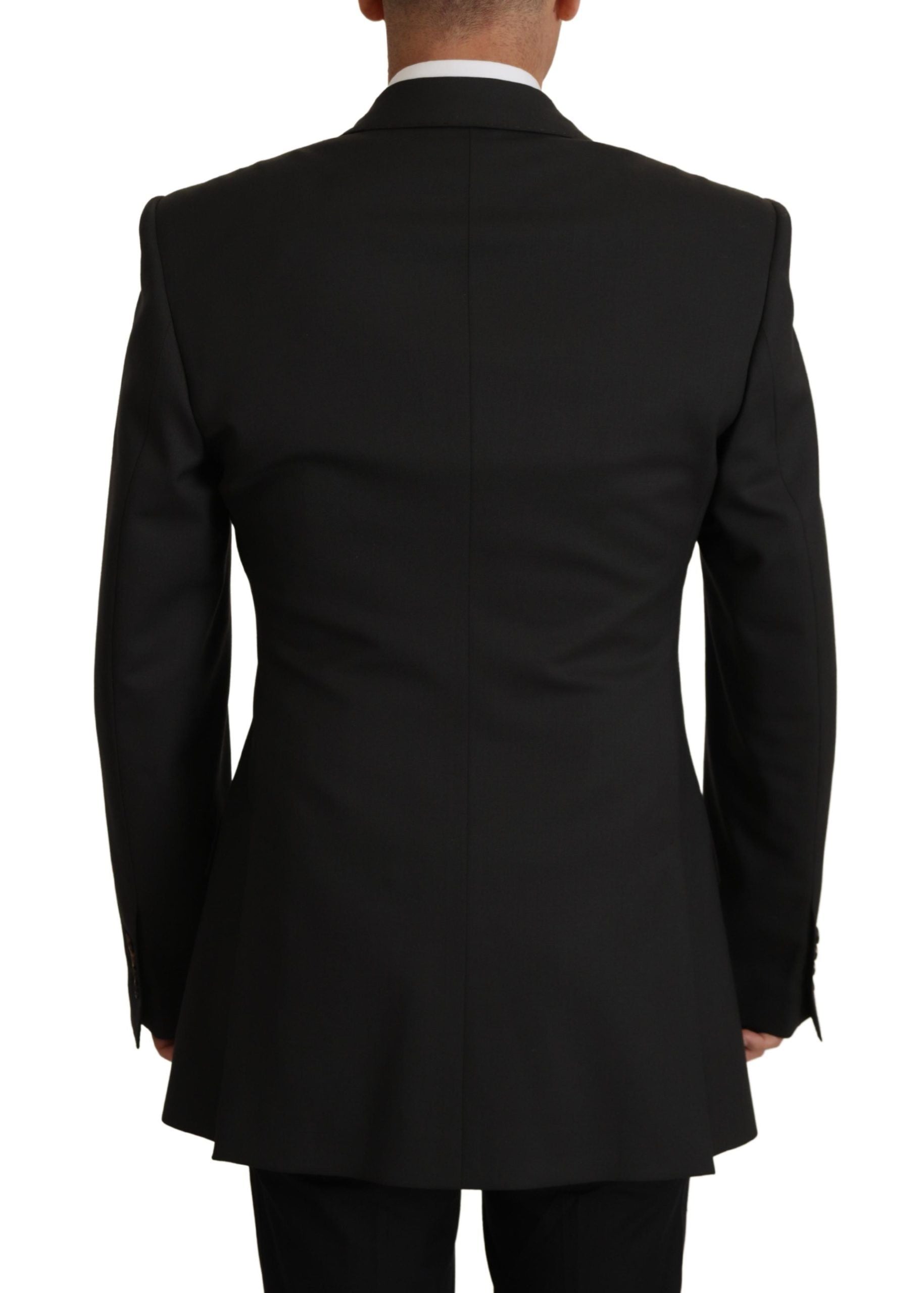 Veste blazer simple boutonnage en laine noire Dolce & Gabbana