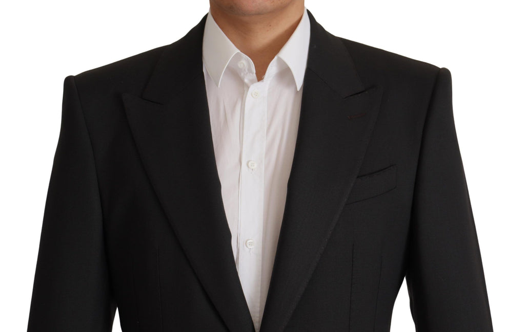 Veste blazer simple boutonnage en laine noire Dolce & Gabbana