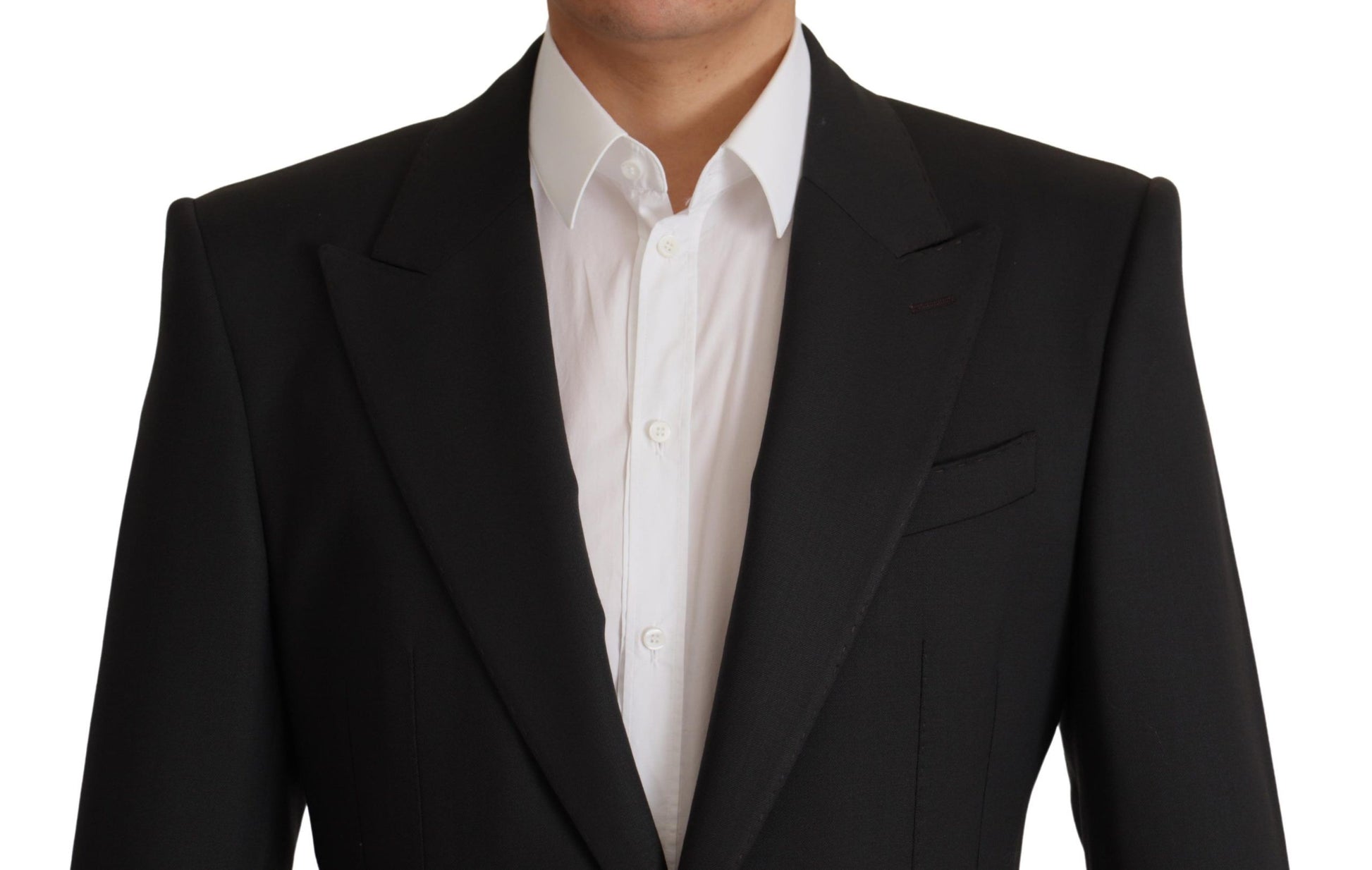 Veste blazer simple boutonnage en laine noire Dolce & Gabbana