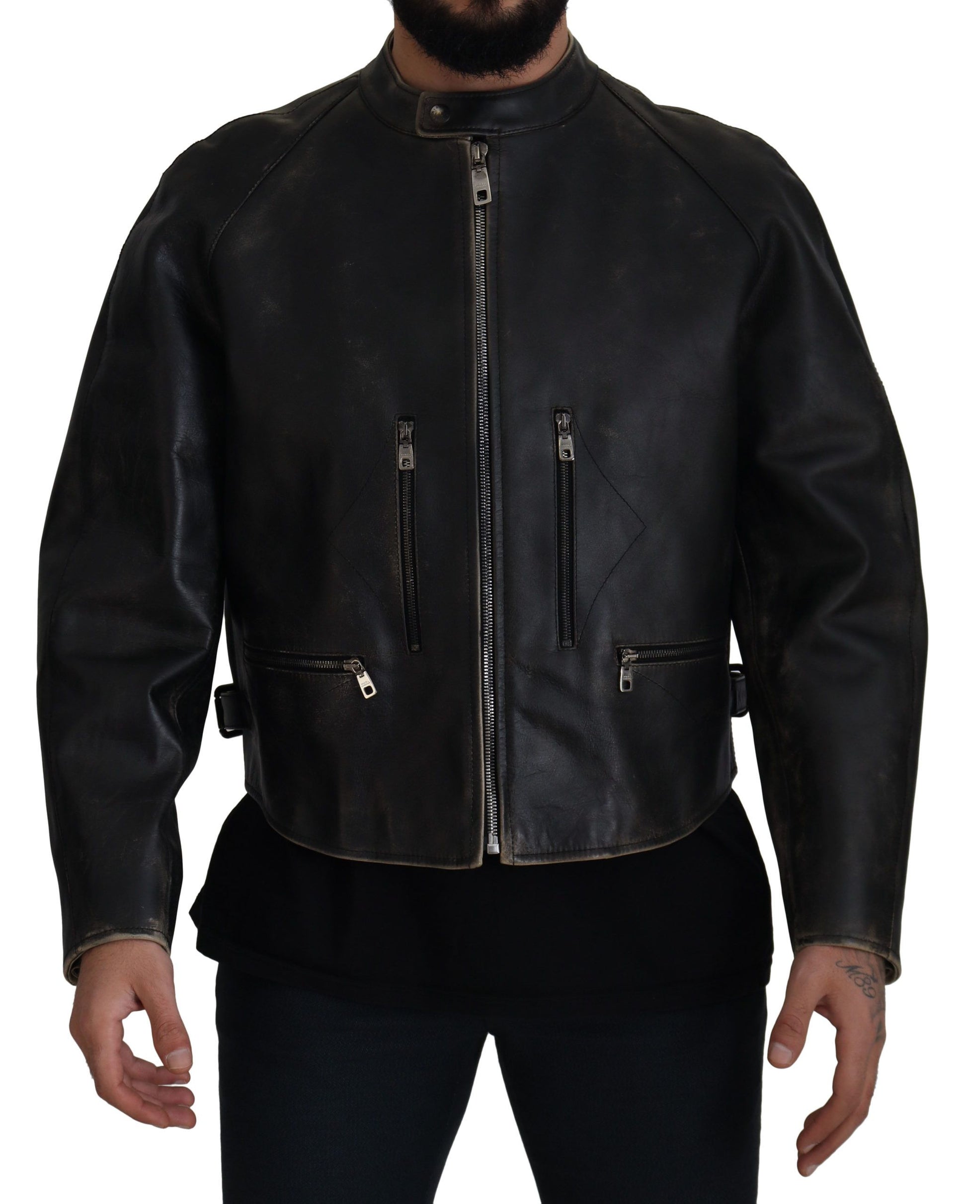 Dolce & Gabbana Black Biker Jackets for Men alternate view