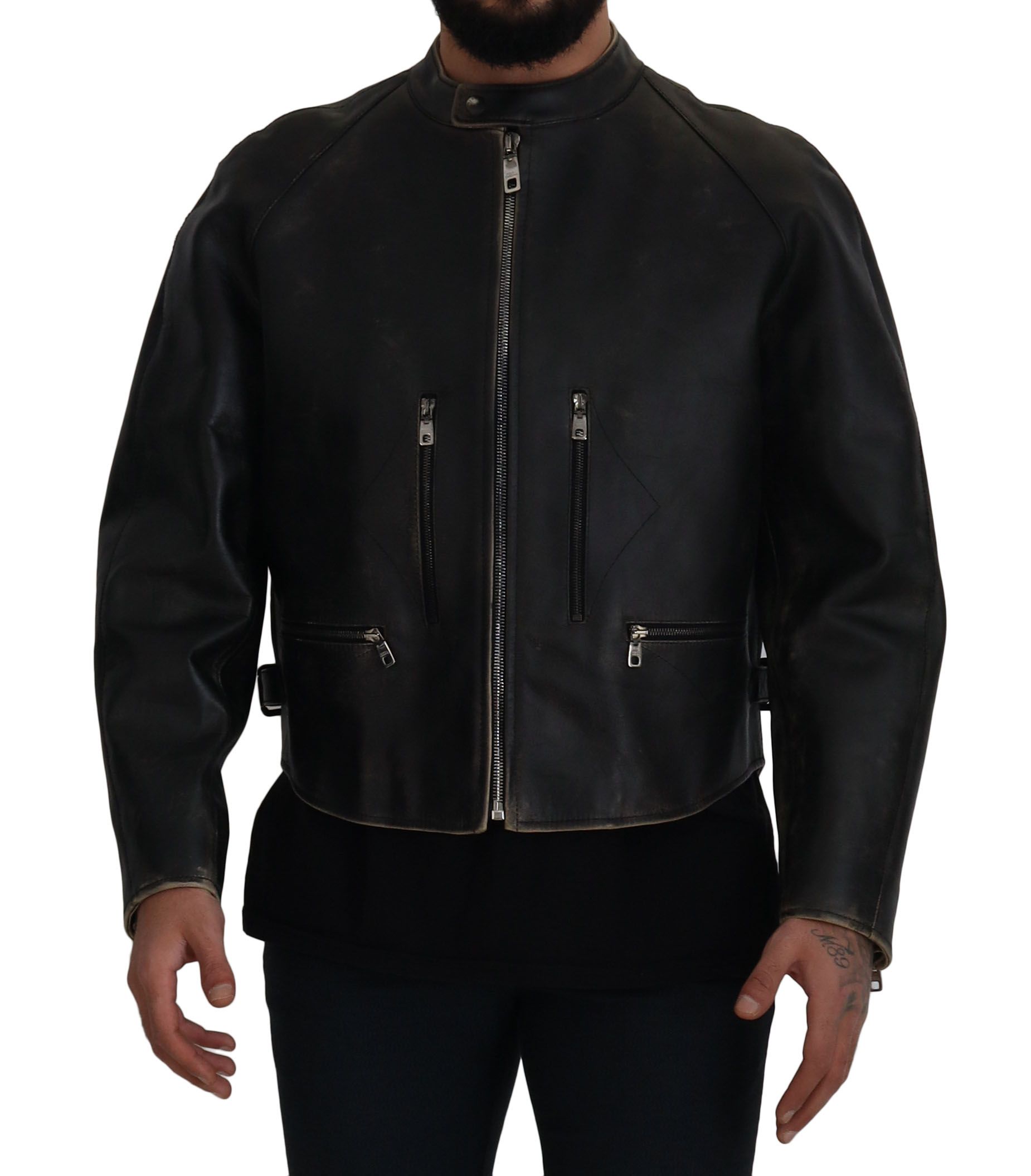 Dolce & Gabbana Black Biker Jackets for Men