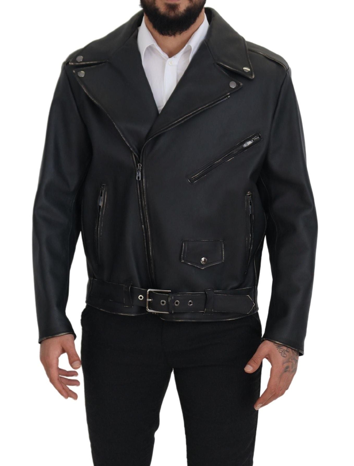 Dolce & Gabbana Black Biker Jackets for Men additional view