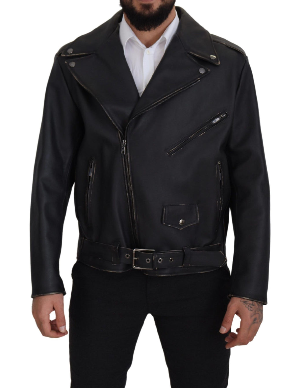 Dolce & Gabbana Black Biker Jackets for Men
