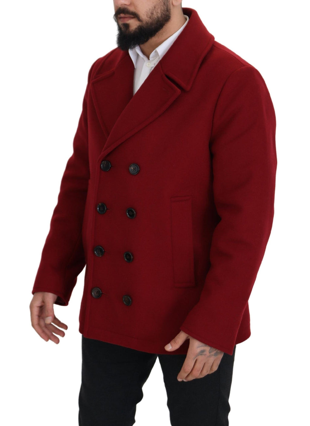 Dolce & Gabbana Red Coat for Men side view