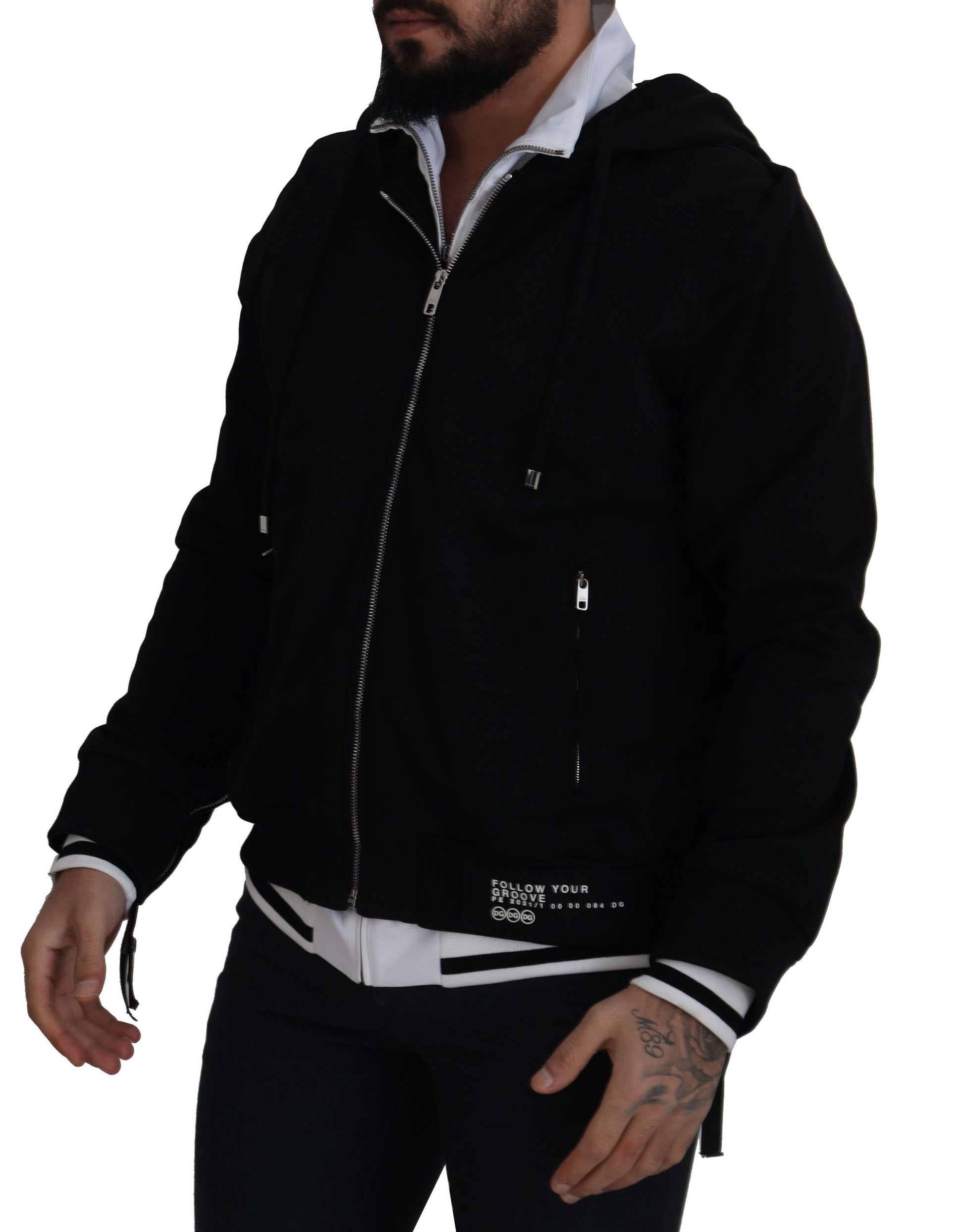 Dolce & Gabbana Black Bomber for Men side view