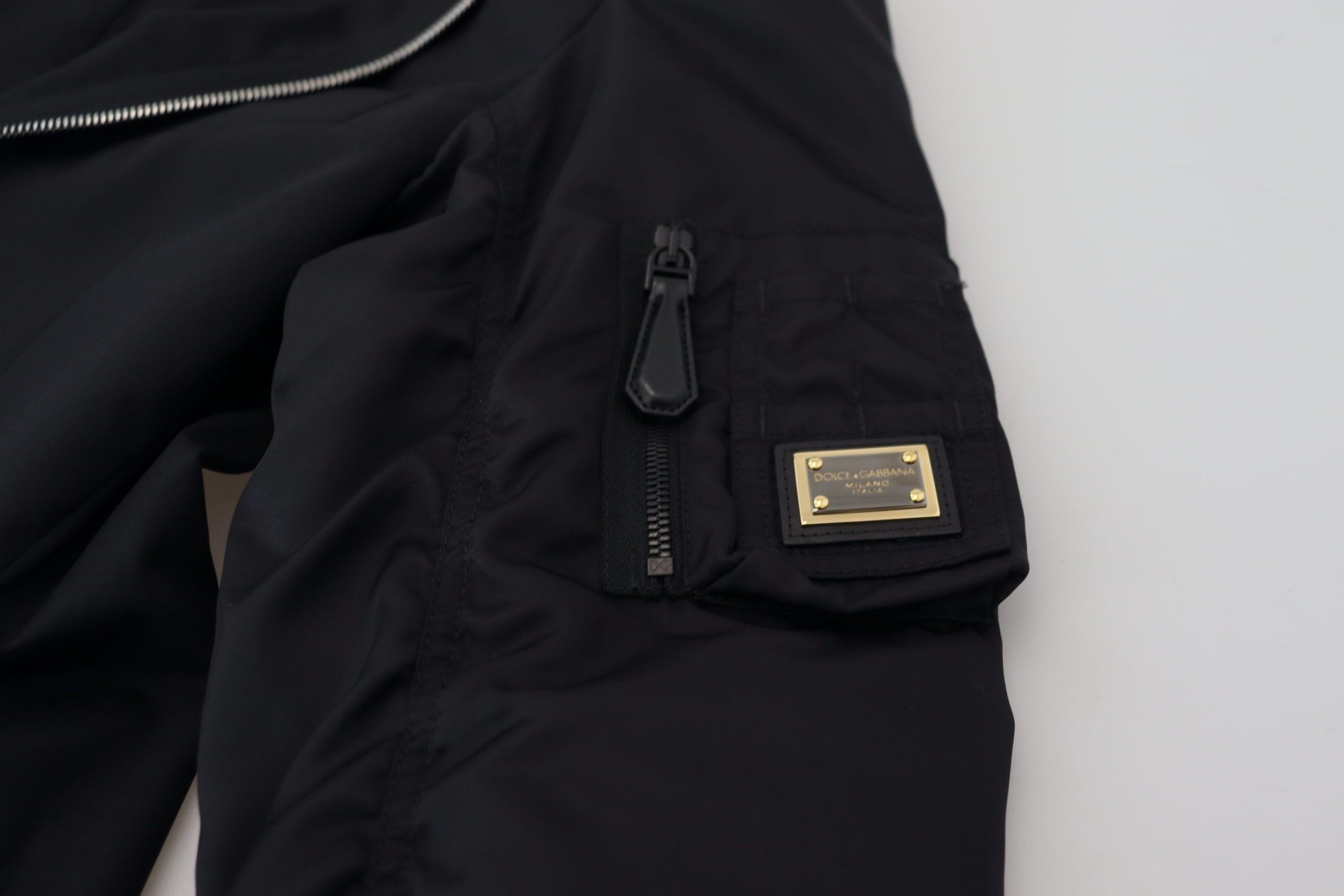 Veste Dolce & Gabbana en Laine Noire à Manches Longues Entièrement Zippée