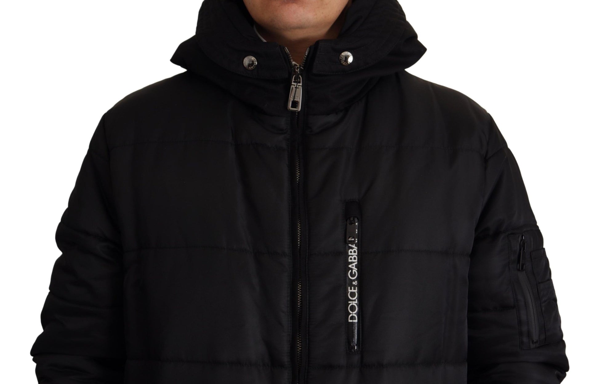 Dolce & Gabbana Black Parkas for Men side view