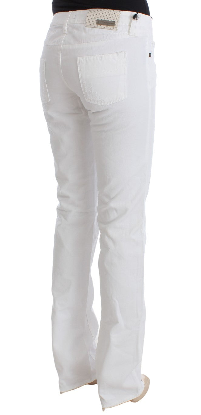 Costume National White Bootcut Jeans for Women side view