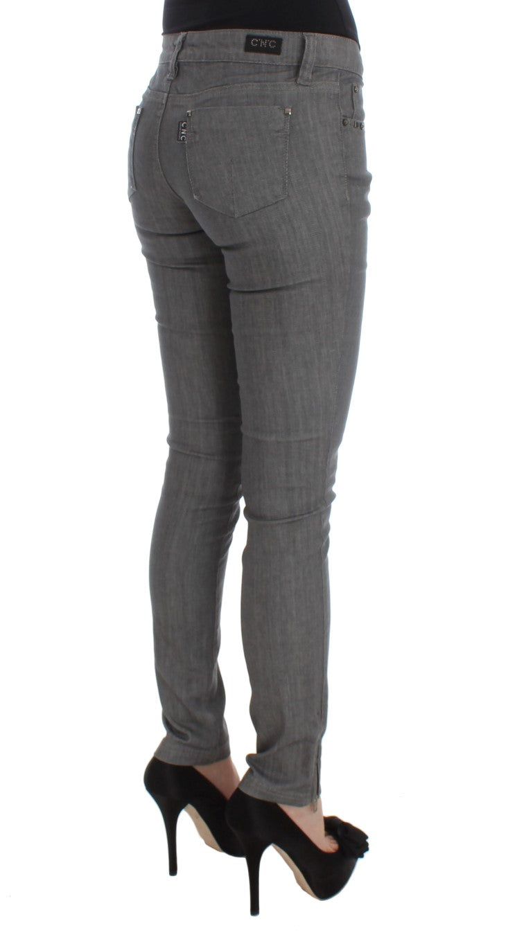 Costume National Grey Slim Fit Jeans for Women side view