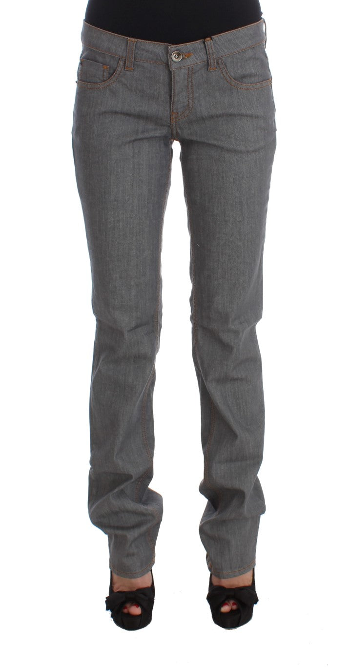 Jean en denim gris en coton coupe droite Costume National