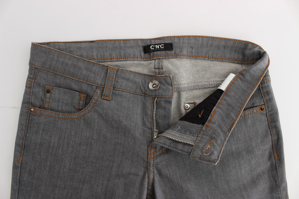 Jean en denim gris en coton coupe droite Costume National