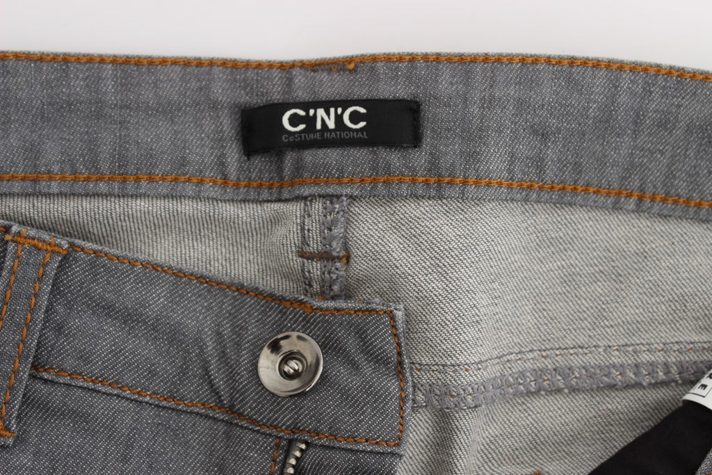 Jean en denim gris en coton coupe droite Costume National