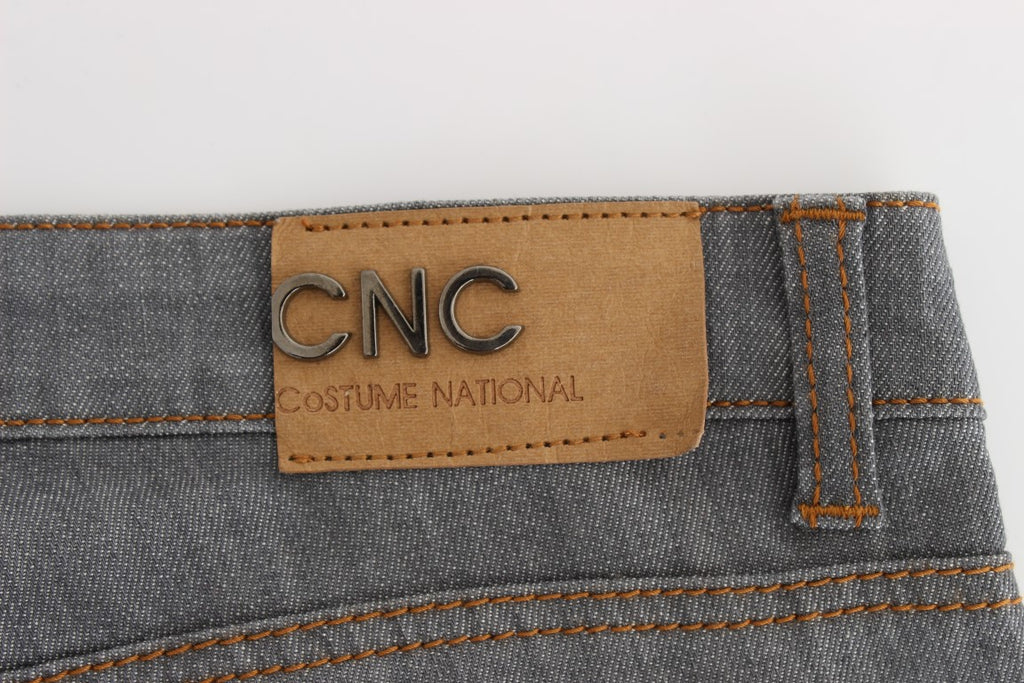 Jean en denim gris en coton coupe droite Costume National