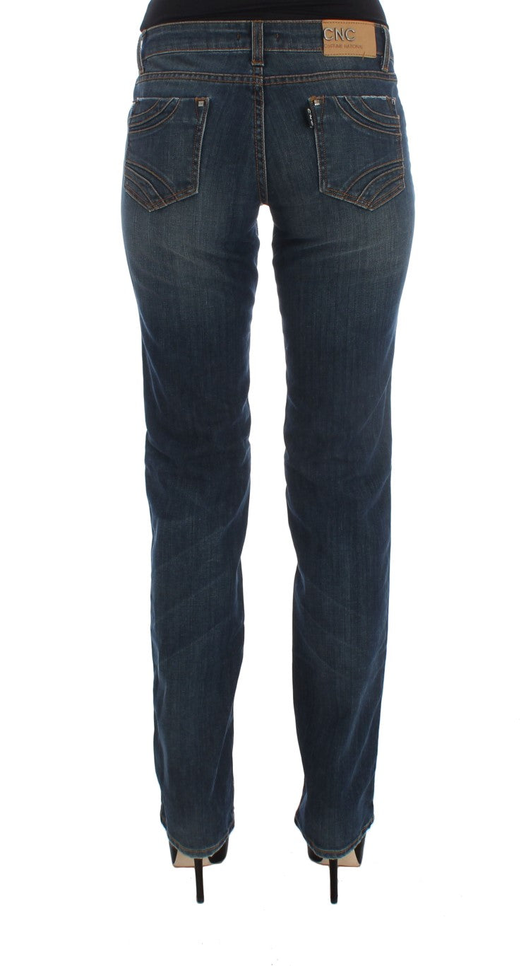 Costume National Blue Bootcut Jeans for Women detail view