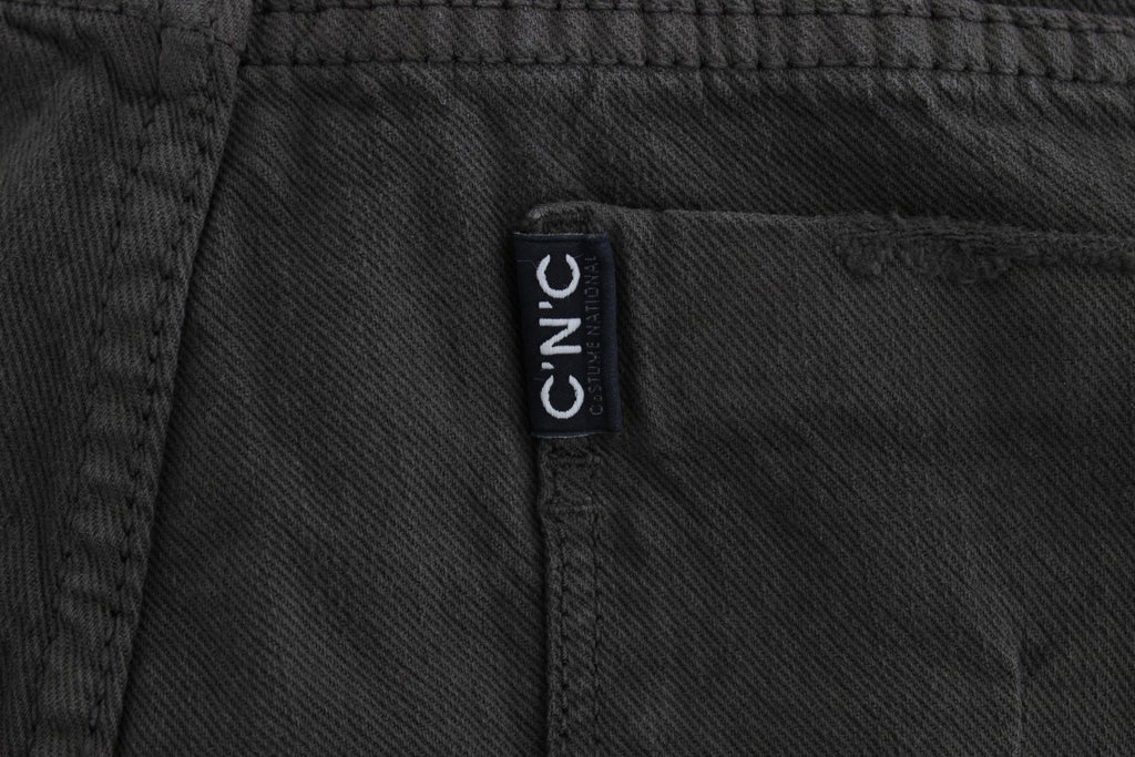 Jean slim Costume National en coton mélangé vert