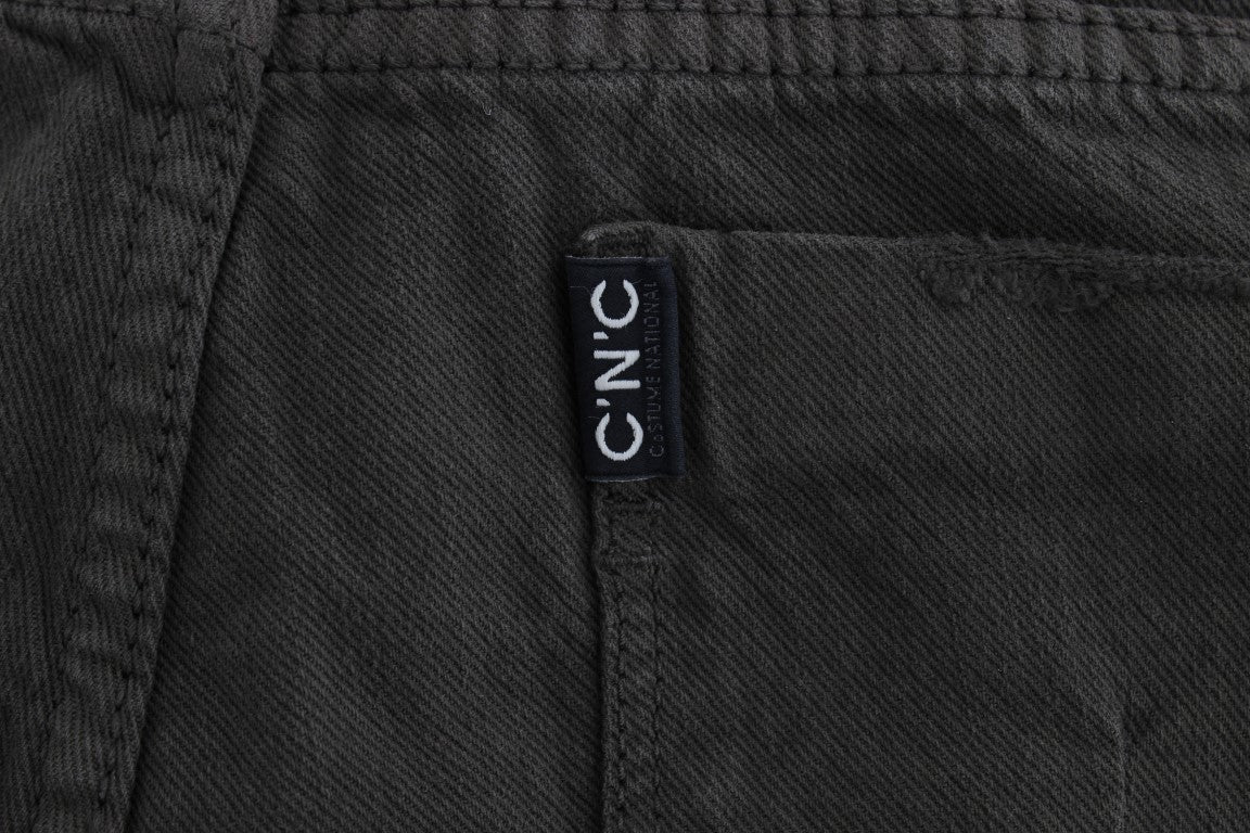 Jean slim Costume National en coton mélangé vert