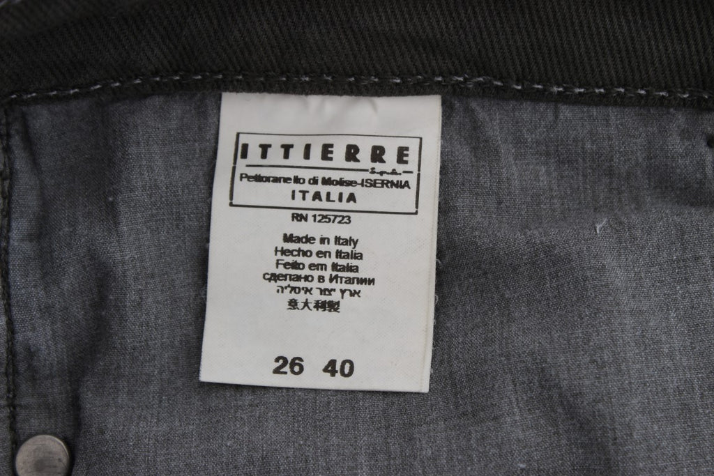 Jean slim Costume National en coton mélangé vert