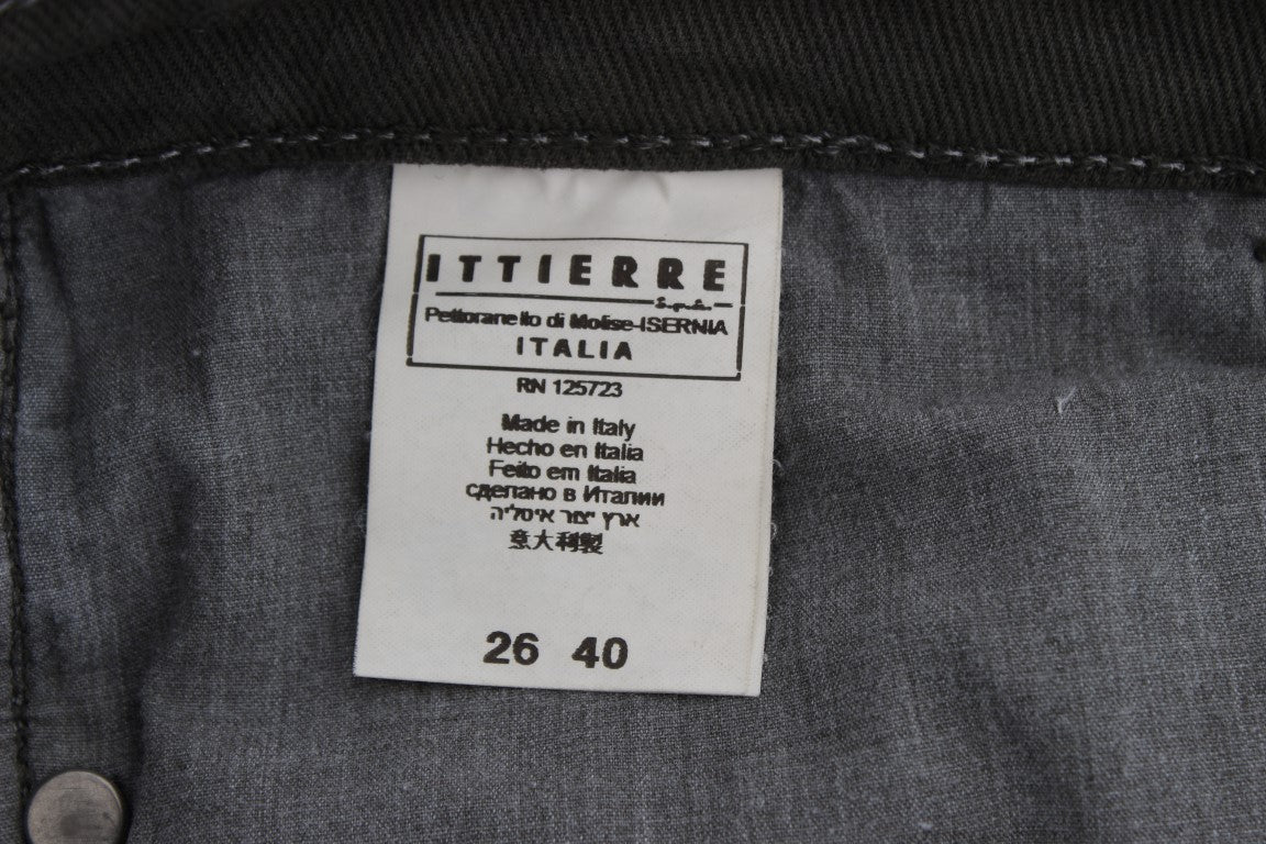 Jean slim Costume National en coton mélangé vert