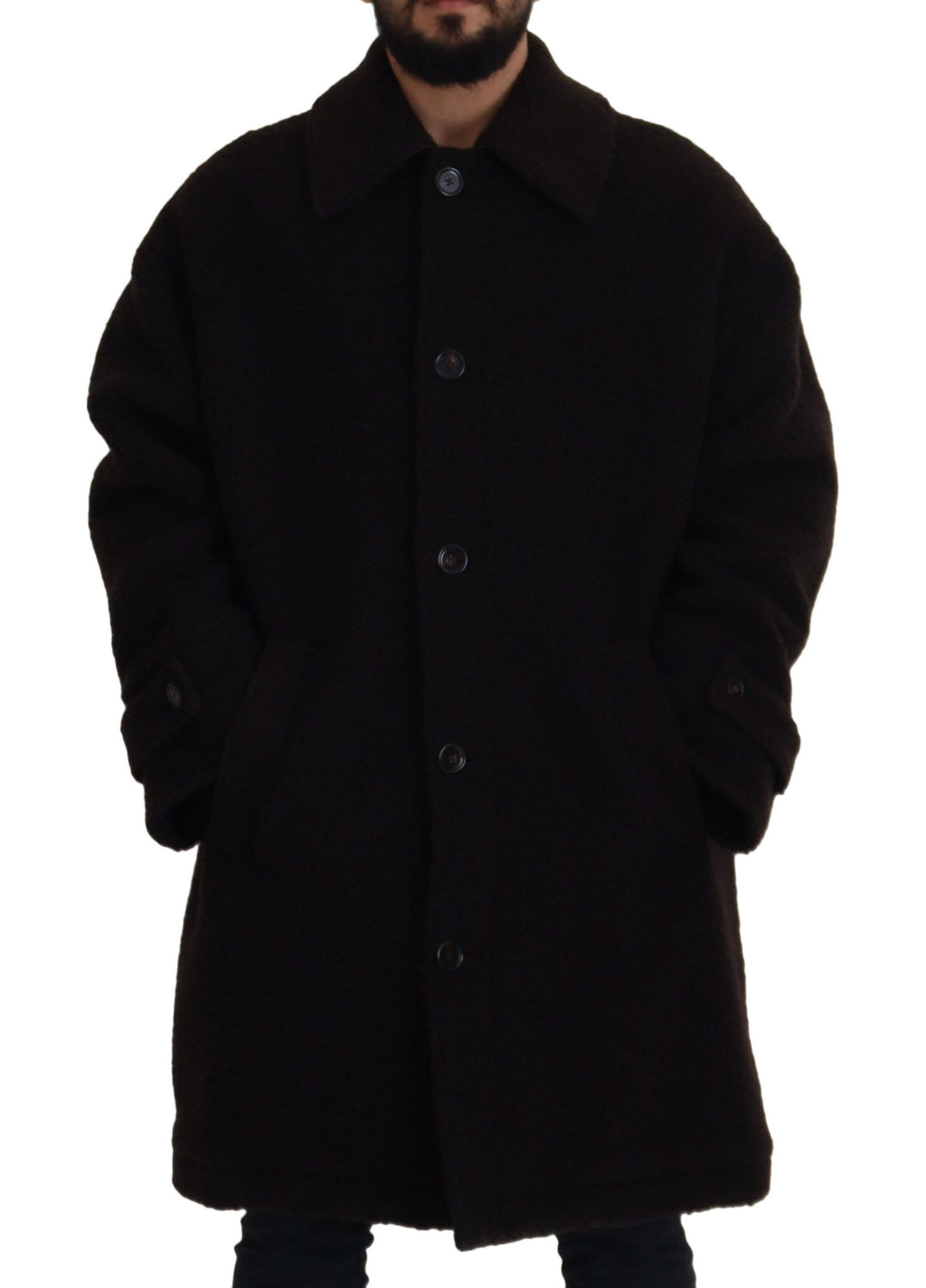 Dolce & Gabbana Black Trench Coats for Men side view