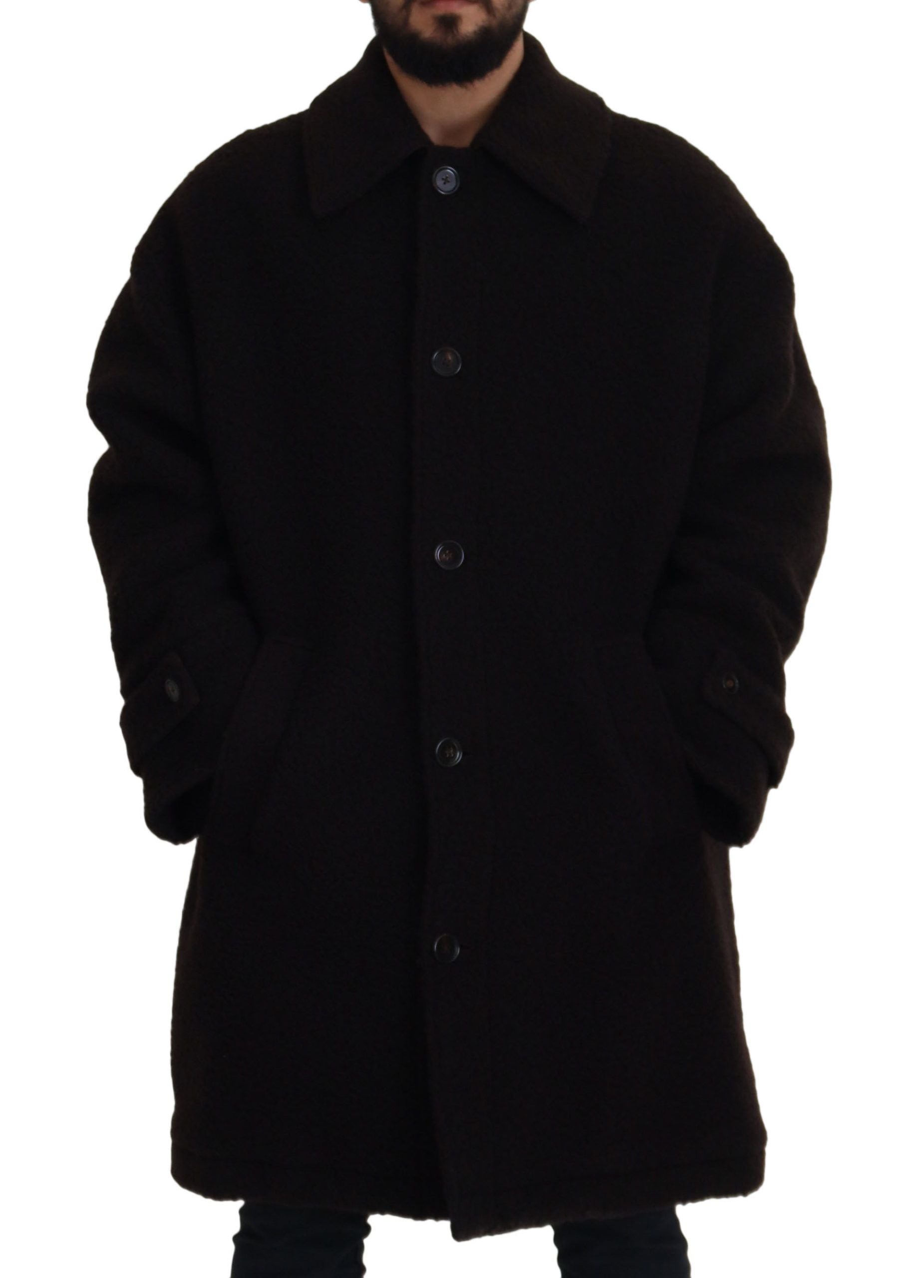 Dolce & Gabbana Black Trench Coats for Men side view
