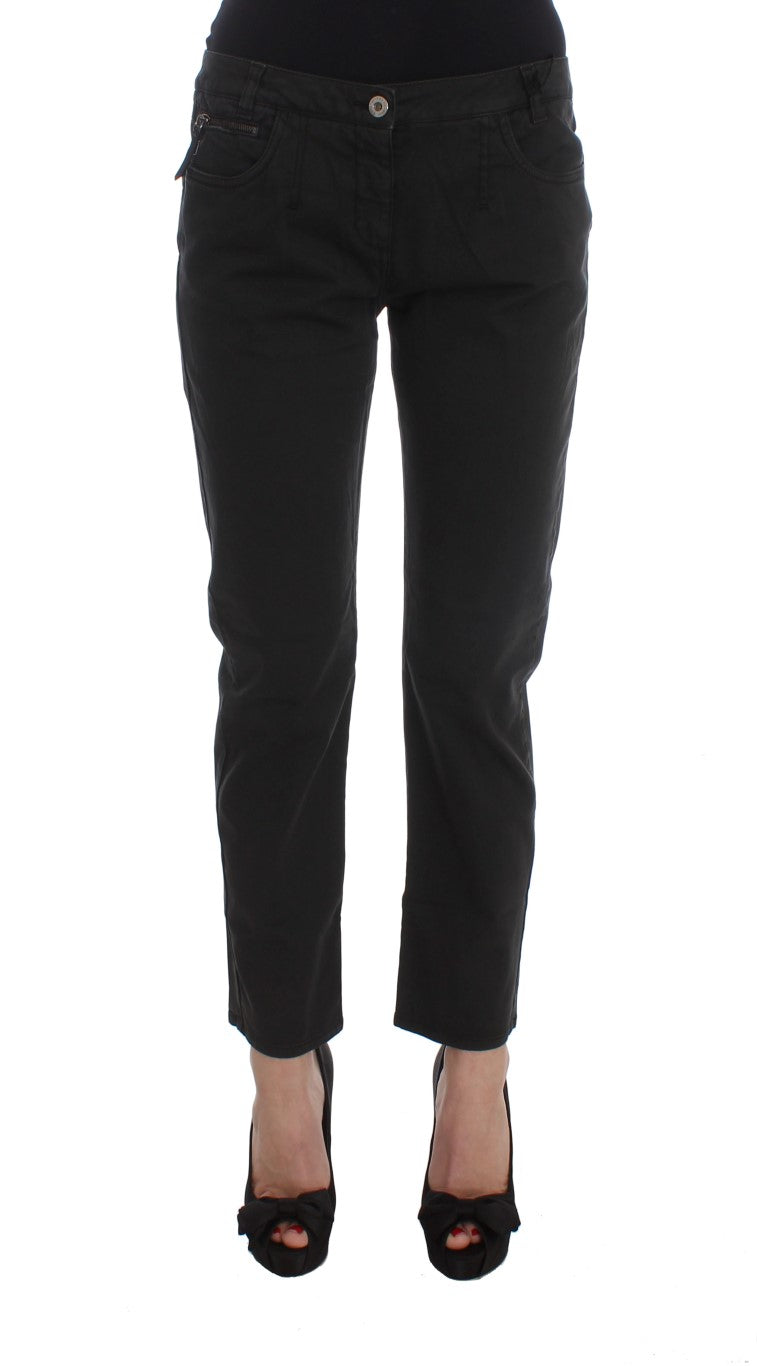 Jean en jean Capri court en coton noir Costume National