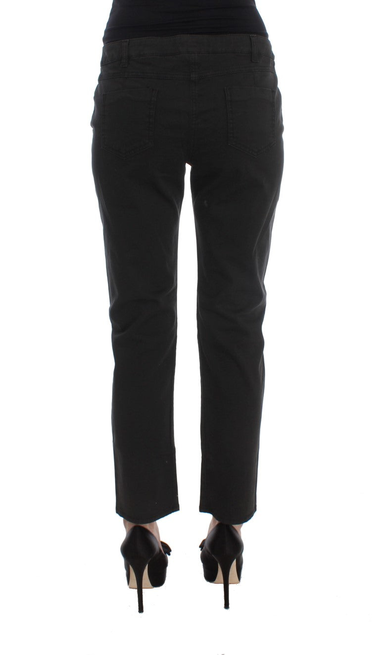 Jean en jean Capri court en coton noir Costume National