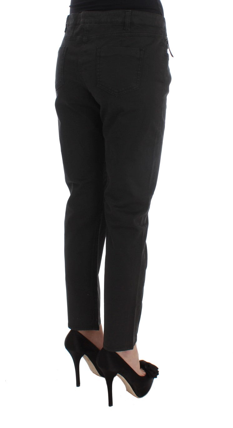 Jean en jean Capri court en coton noir Costume National