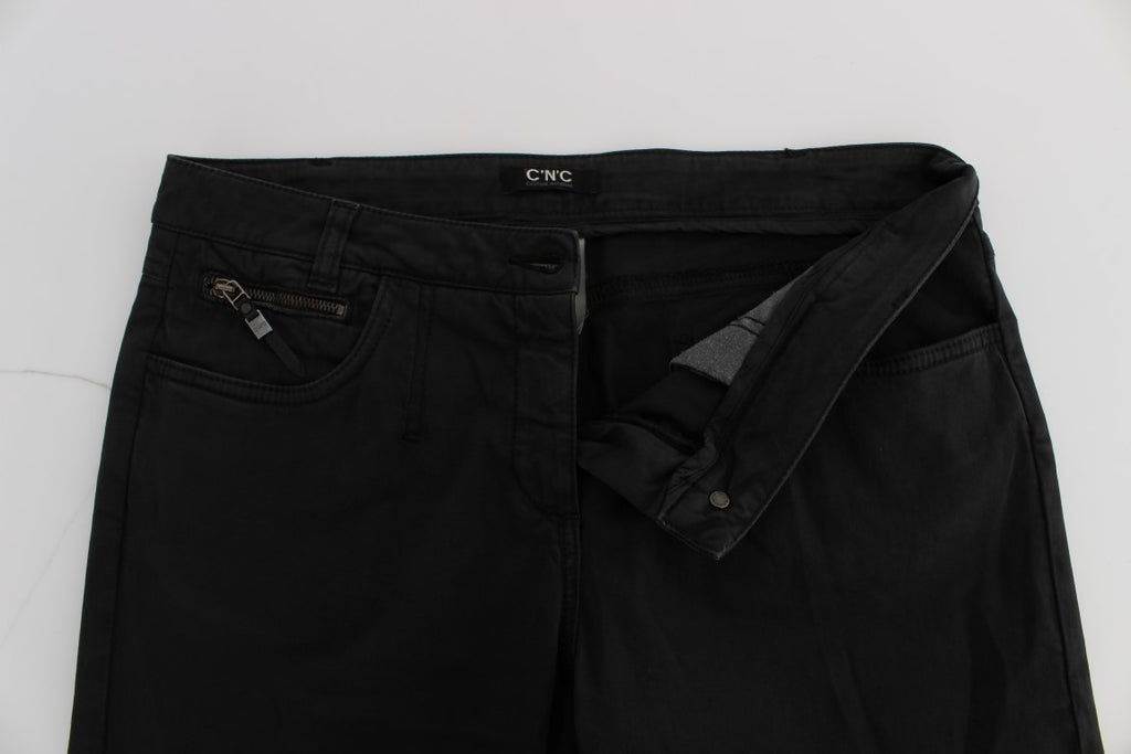 Jean en jean Capri court en coton noir Costume National