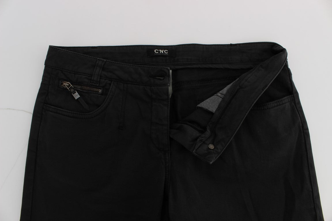 Jean en jean Capri court en coton noir Costume National