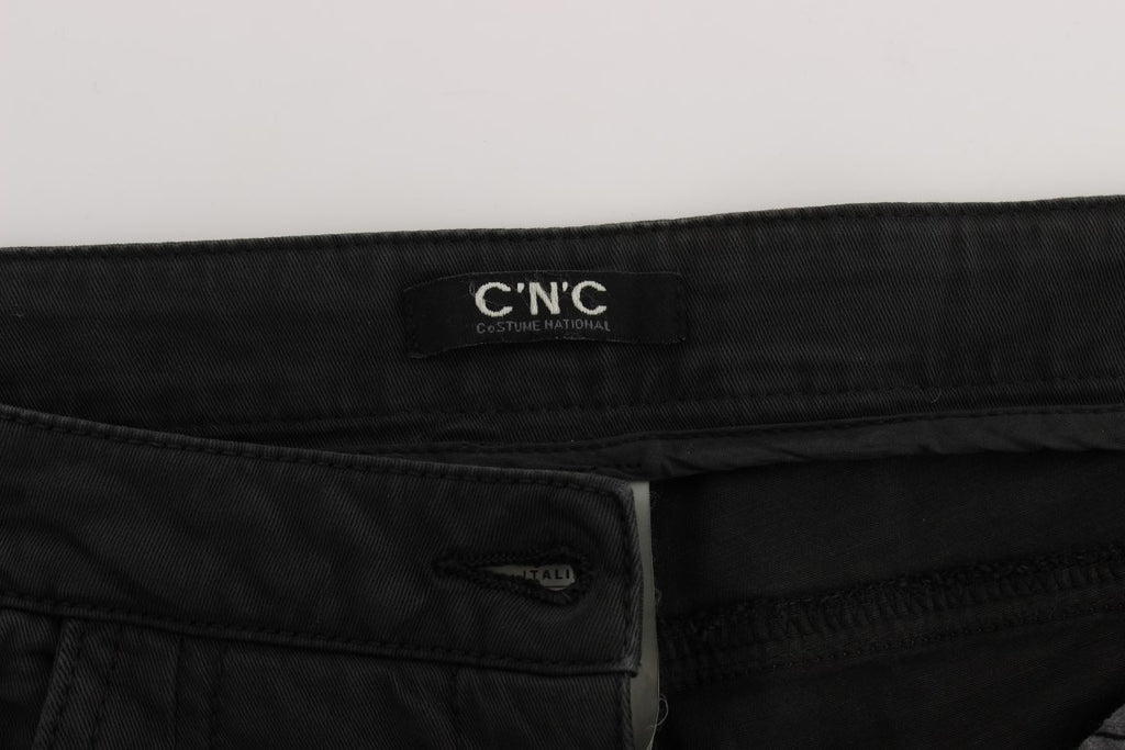 Jean en jean Capri court en coton noir Costume National