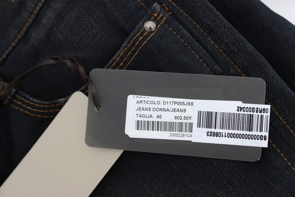 Ermanno Scervino Jeans Boyfriend en Coton Délavé Bleu